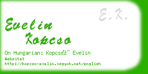 evelin kopcso business card